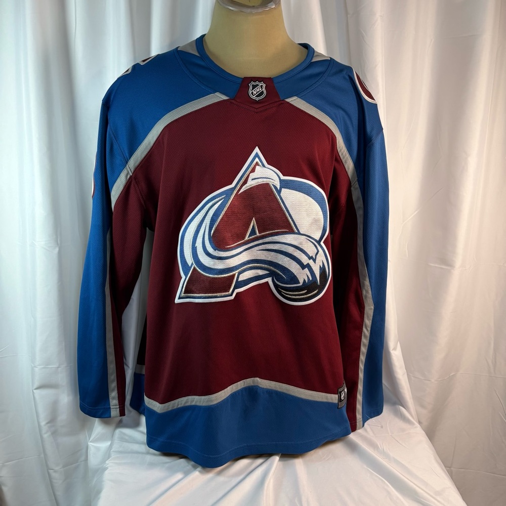 Fanatics Burgundy and Blue NHL Hockey Jersey Trim